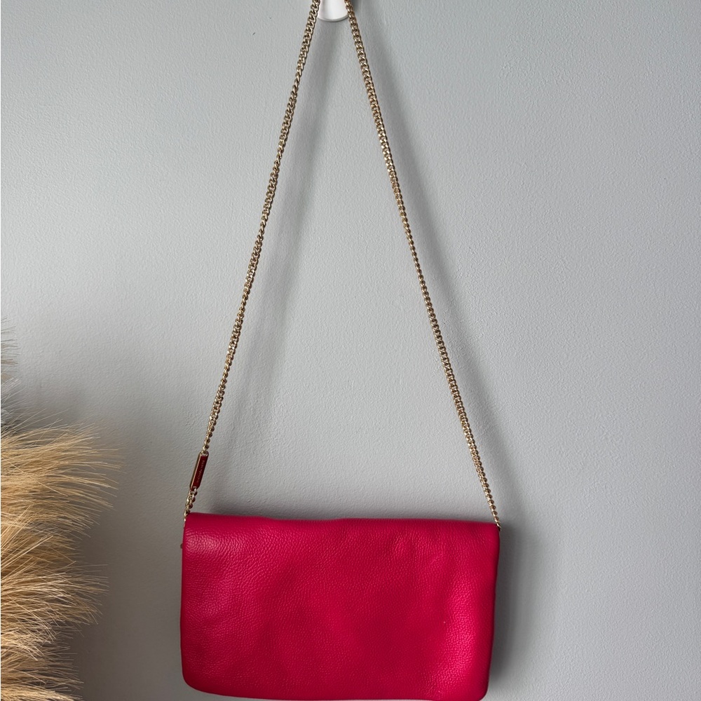 Michael Kors Vibrant Pink Clutch with Gold Chain - Picture 5 of 9